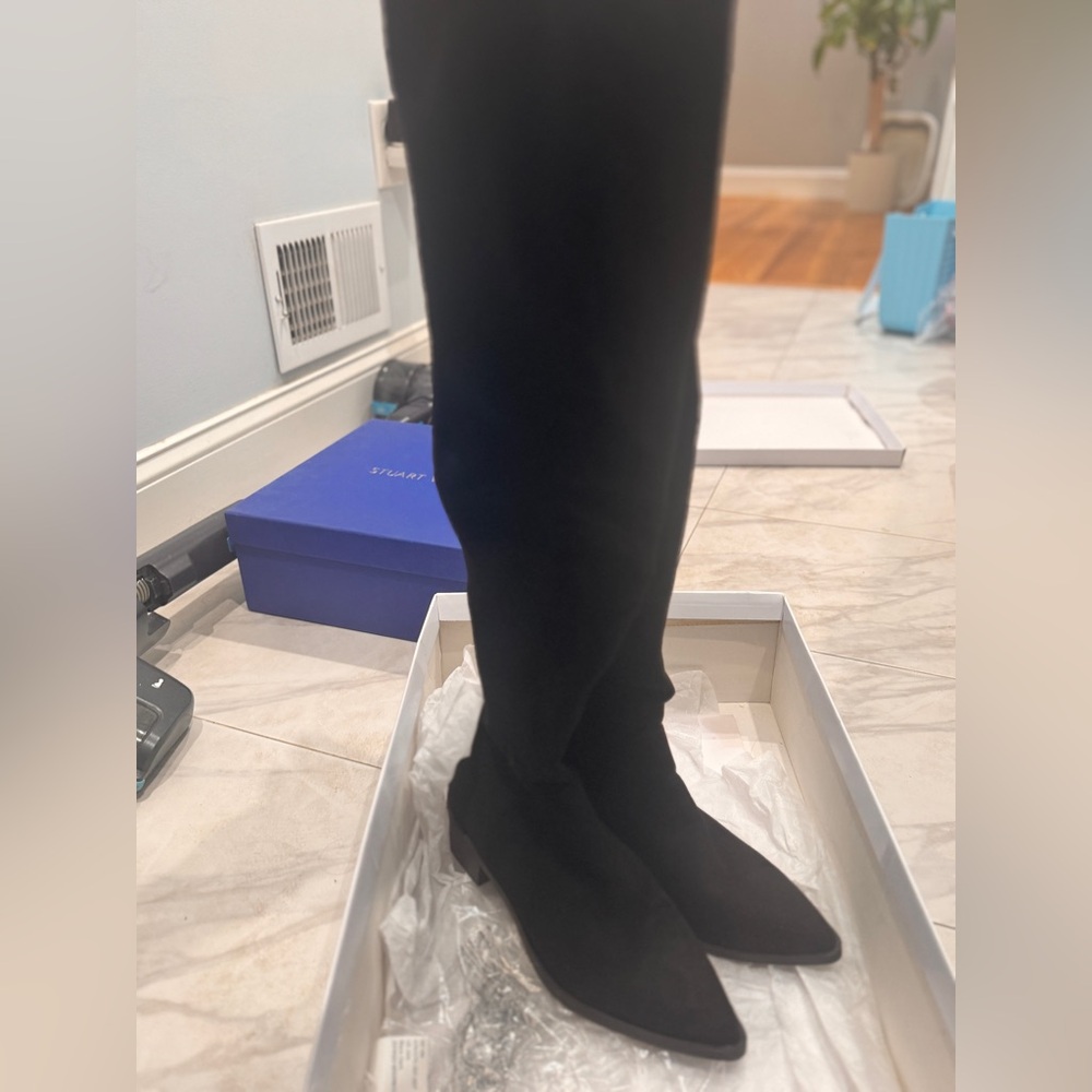 Steve Madden Black Suede Knee-High Boots